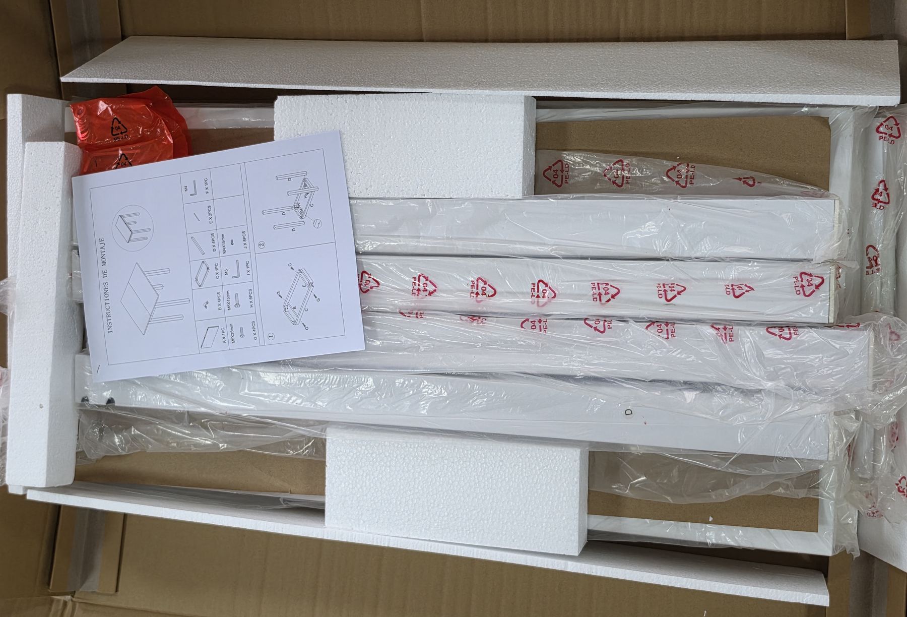 Packing check with carton and instruction sheet