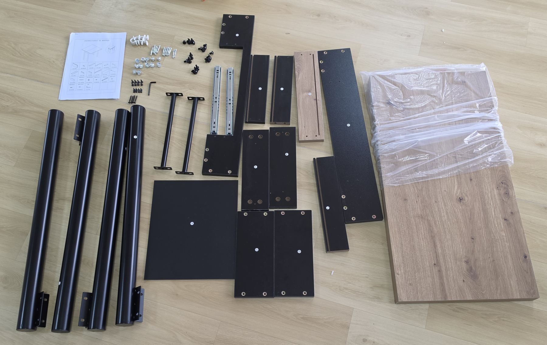 Product components laid out for checking